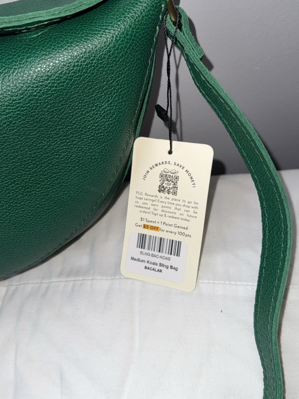 Portland Leather Emerald Green Pebbled Leather Crossbody Bag - Picture 4 of 8